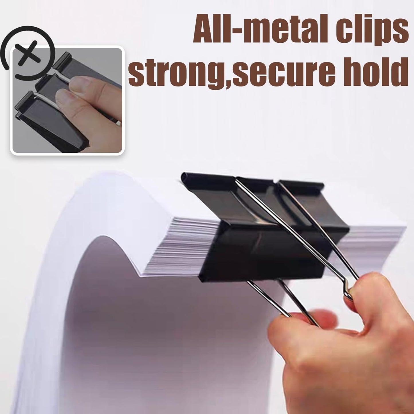 3 Inch Jumbo Binder Clips(36 Pack), Extra Large Binder Clips Heavy Duty Paper Clamps for Office and Home Supplies, Black