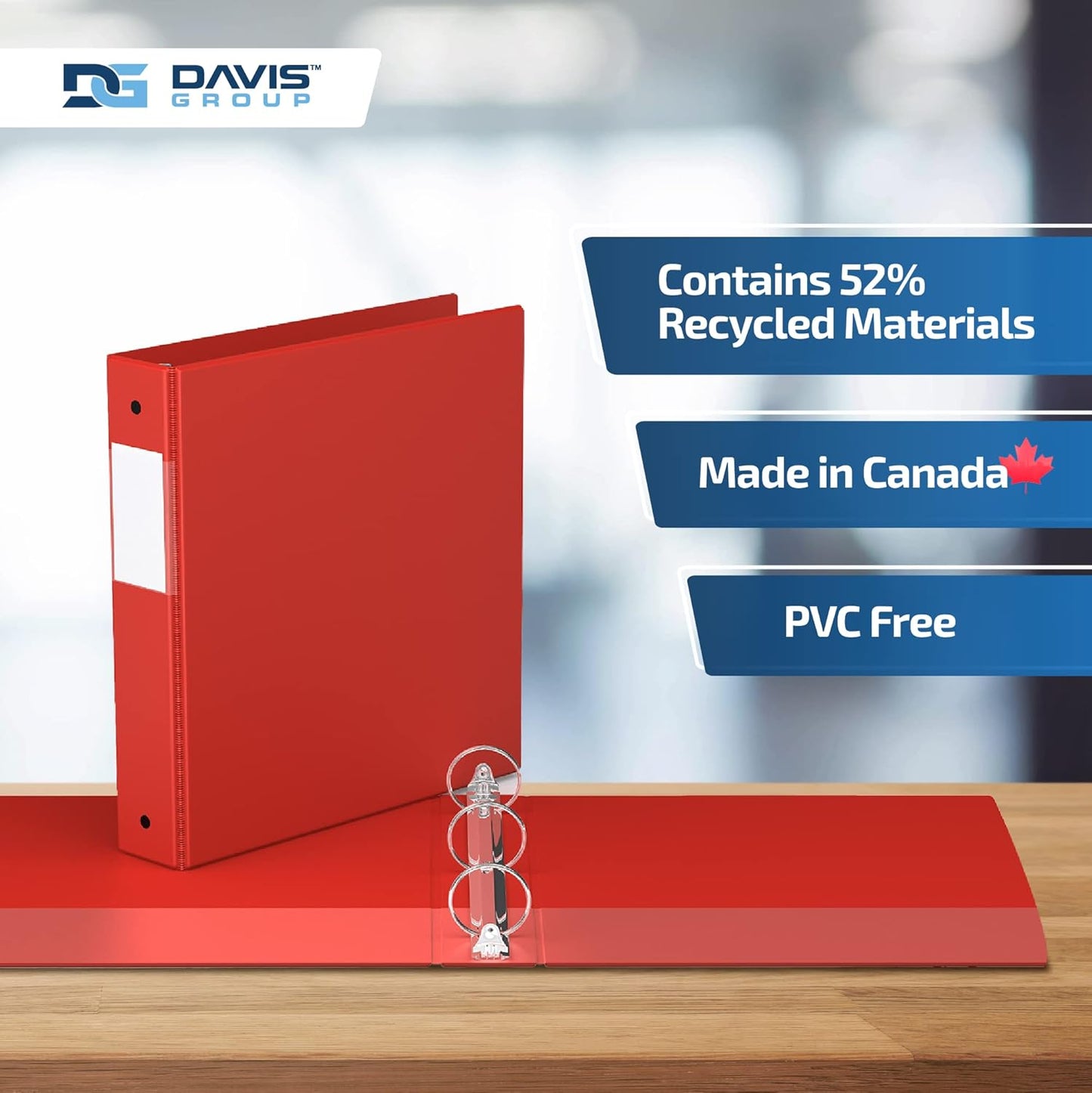 Premium Economy 6-Pack 3-Ring Binders for School or Office, Round-Ring Binders, 1.5 Inch, Red