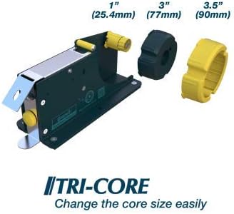 WOD Heavy Duty Steel Housing, Vegetable Wrappers Bag Sealer Taper Dispenser with Safety Lock - Ideal for Packaging Vegetables or Ground Meats: Up to 1 inch Wide (Holds 1", 3", & 3.5" inch Core)