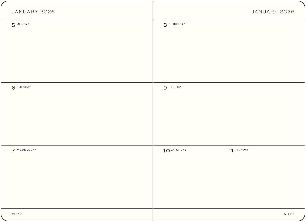 LEUCHTTURM1917 - Weekly Planner Hardcover Medium (A5), 18-month, Jul. 2025 - Dec. 2026, English, Ink
