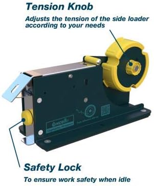 WOD Heavy Duty Steel Housing, Vegetable Wrappers Bag Sealer Taper Dispenser with Safety Lock - Ideal for Packaging Vegetables or Ground Meats: Up to 1 inch Wide (Holds 1", 3", & 3.5" inch Core)