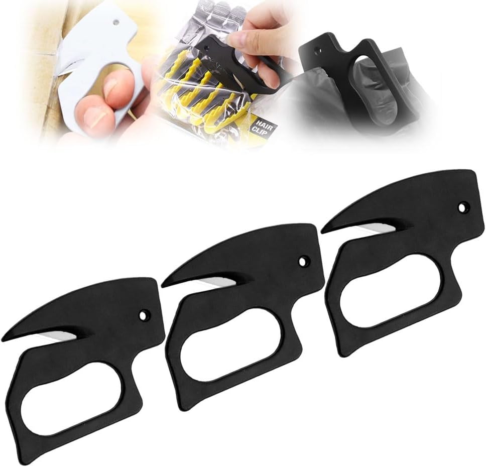 Letter Opener Envelope, 2025 Upgrade Envelope Opener Slitter Mail Opener Tool with Concealed Sharp Blade, Wrapping Mail Paper Cutter Envelope Cutter for Office Worker School Home (Black, 3PCS)