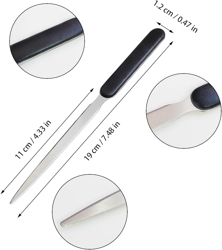 4 Pcs Letter Opener, Stainless Steel Letter Opener Knife, Stainless Steel Hand Envelope Slitter, Stainless Steel Envelope Openers, Lightweight Mail Slitters Letter Knives, Office Letter Opener