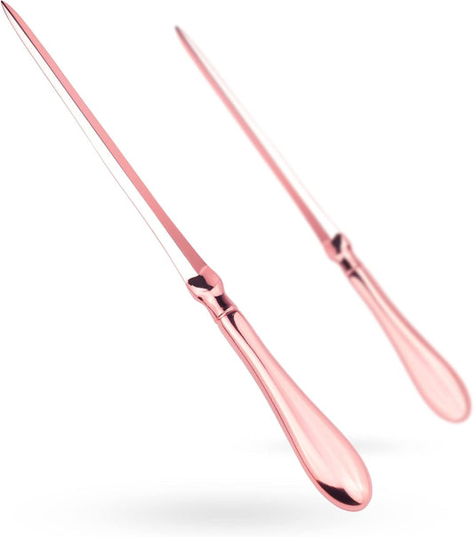 Rose Gold Letter Opener, Envelope Opener Knife Metal Letter Opening Knife, Paul Revere Paper Cutting Knife, 9 inches (2 Pack)
