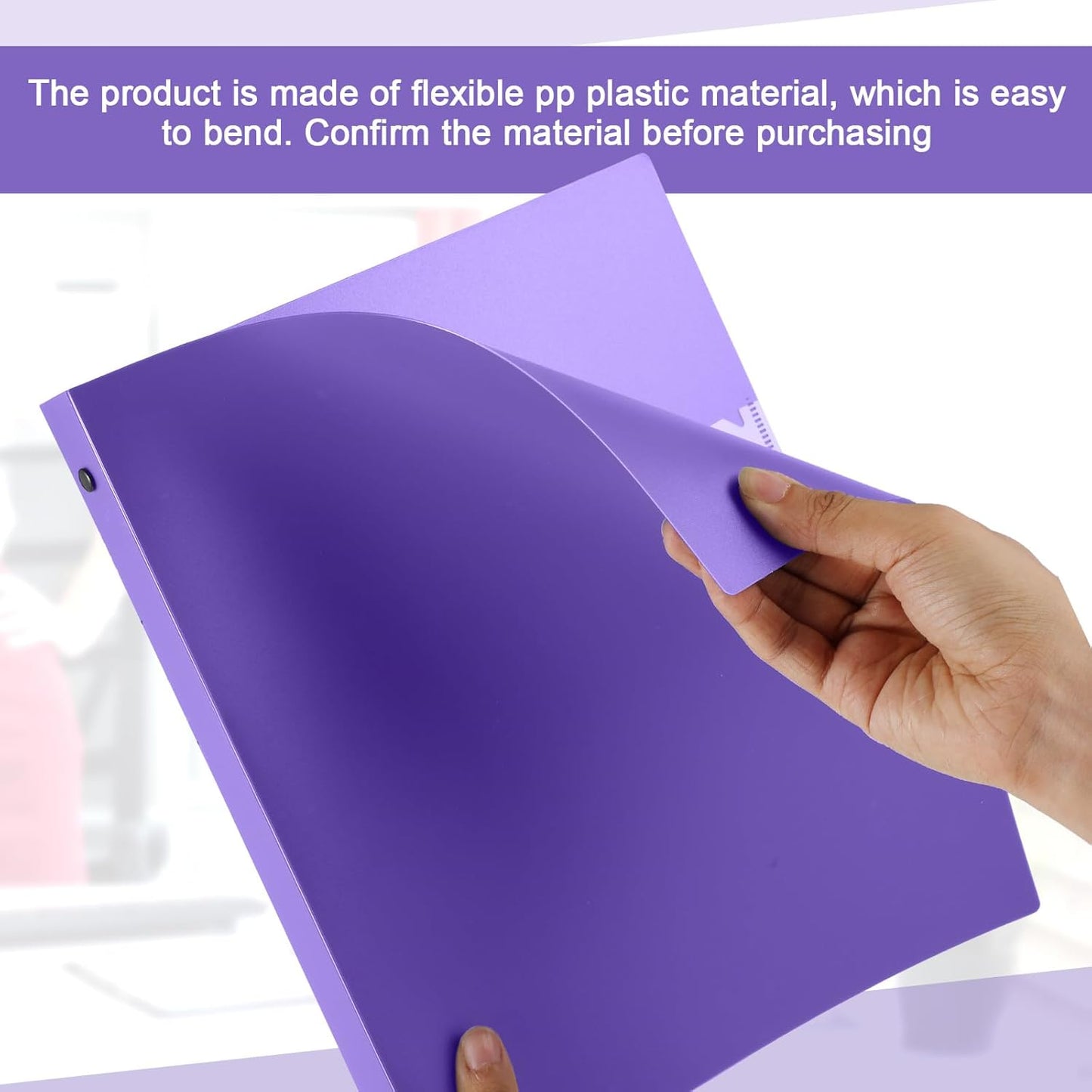36 Pcs 1 Inch 3 Ring Plastic Binder Flexible Binders Bulk Fits Letter Size 8.5'' x 11'' Paper Holds up to 225 Sheets with 1 Pockets Versatile Binder for School Office Home (Purple)