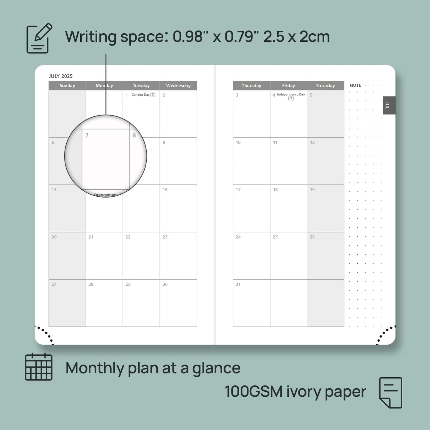 POPRUN Pocket Planner 2025-2026, (Purse Size 4''x 6.25'' Hard Cover) Academic Year Calendar Daily Weekly and Monthly (July 25-June 26) with Hourly Time Slots, 100 GSM Paper - Violet
