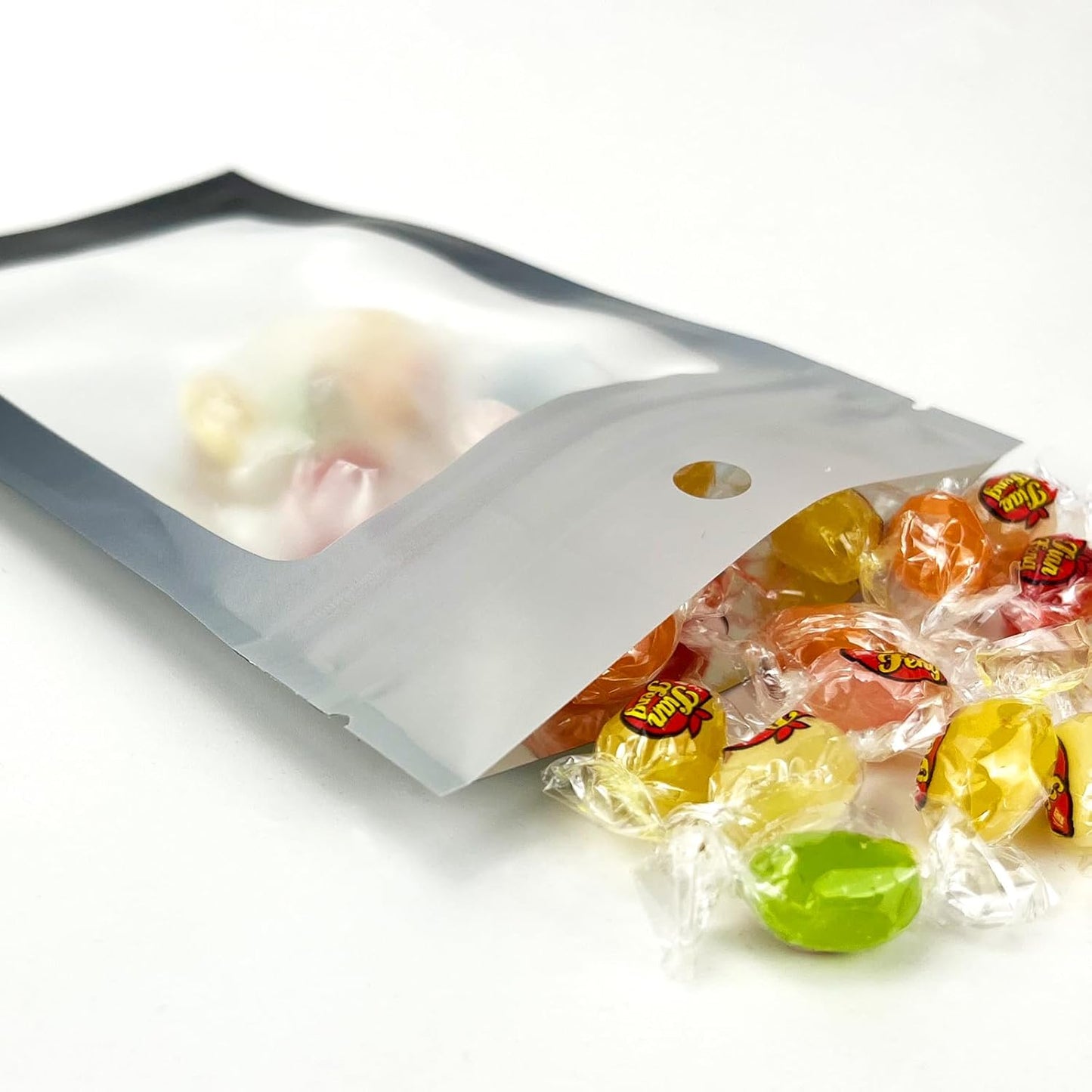 100 Pcs Resealable Mylar Bags, Gradient Color Food Storage Bags, Zip Bag Foil Bags Packaging Pouch for Food Storage, Sample, Small Business (Grey Black, 3.1 X 4.7 Inch)