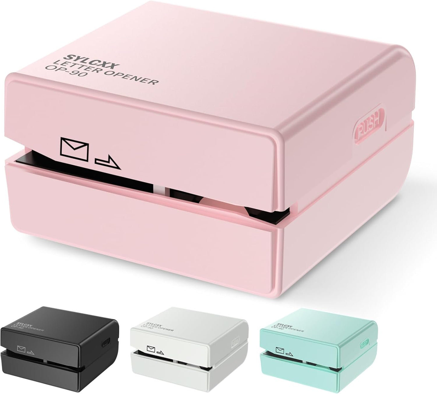 Battery Operated Electric Letter Opener - Letter Openers Envelope Slitter, Envelope Opener, Mail Opener, Universal Envelope Efficient Letter Opener Tool for Office, Home (Pink)