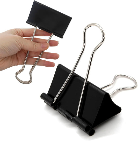 3 Inch Jumbo Binder Clips(12 Pack), Extra Large Binder Clips Heavy Duty Paper Clamps for Office and Home Supplies, Black