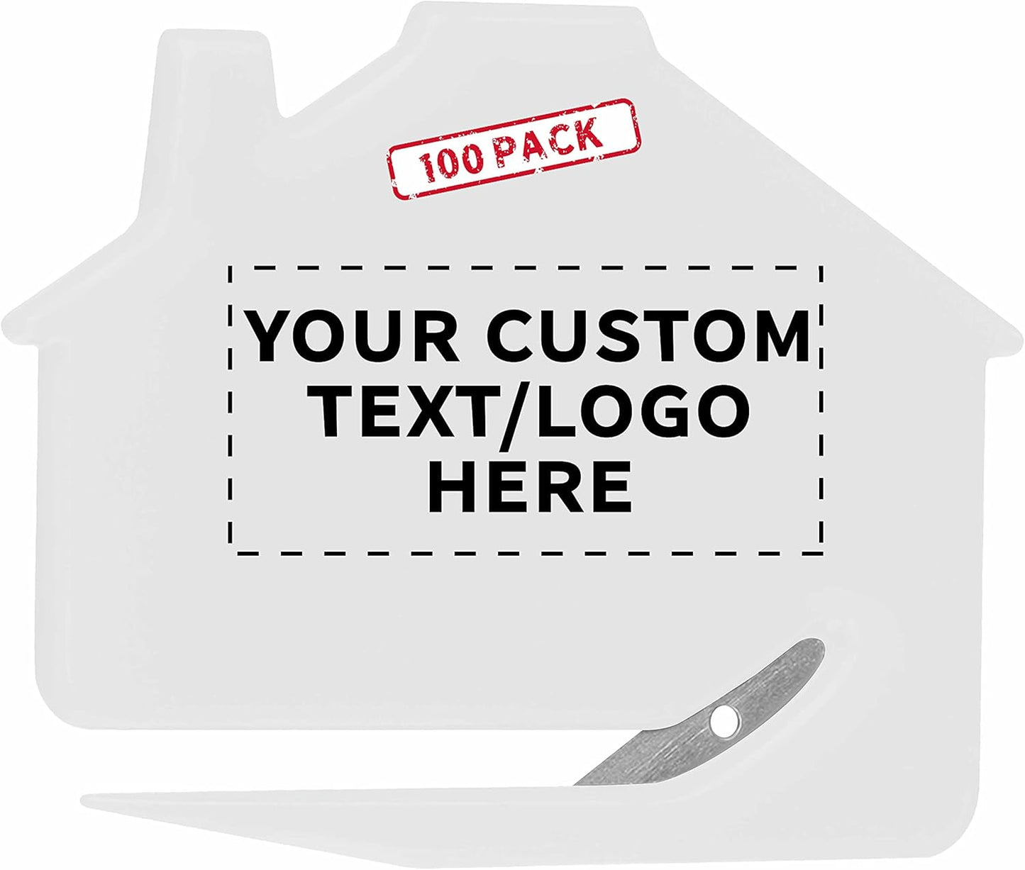 Custom House Letter Openers Set of 100, Personalized Bulk Pack - Perfect for Home or Office - White