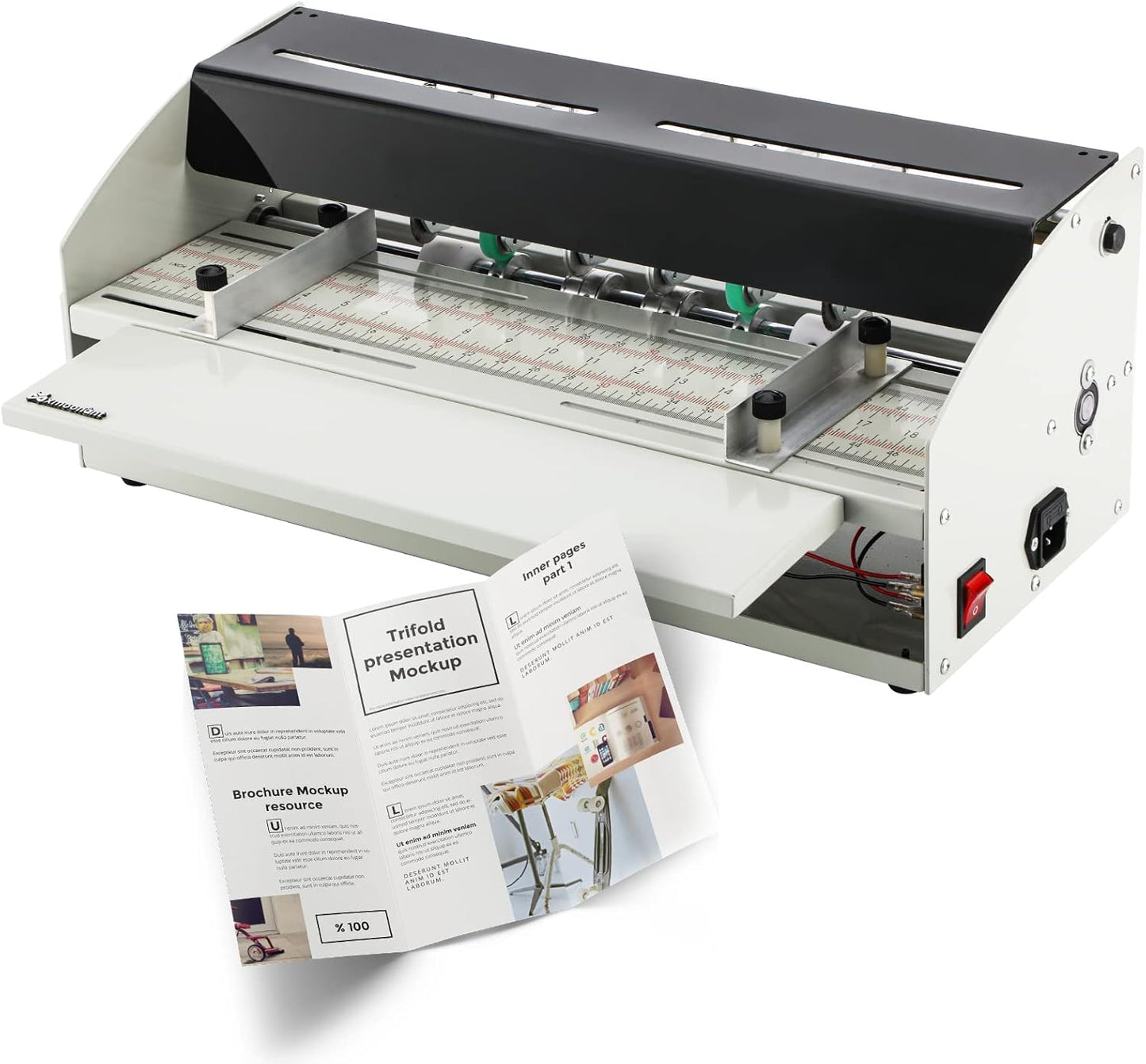 Mxmoonant 3-in-1 Electric Creasing Machine 18 1/2"(470mm) Paper Creaser Scorer Perforator Cutter for Cards Invitations Tickets 110V