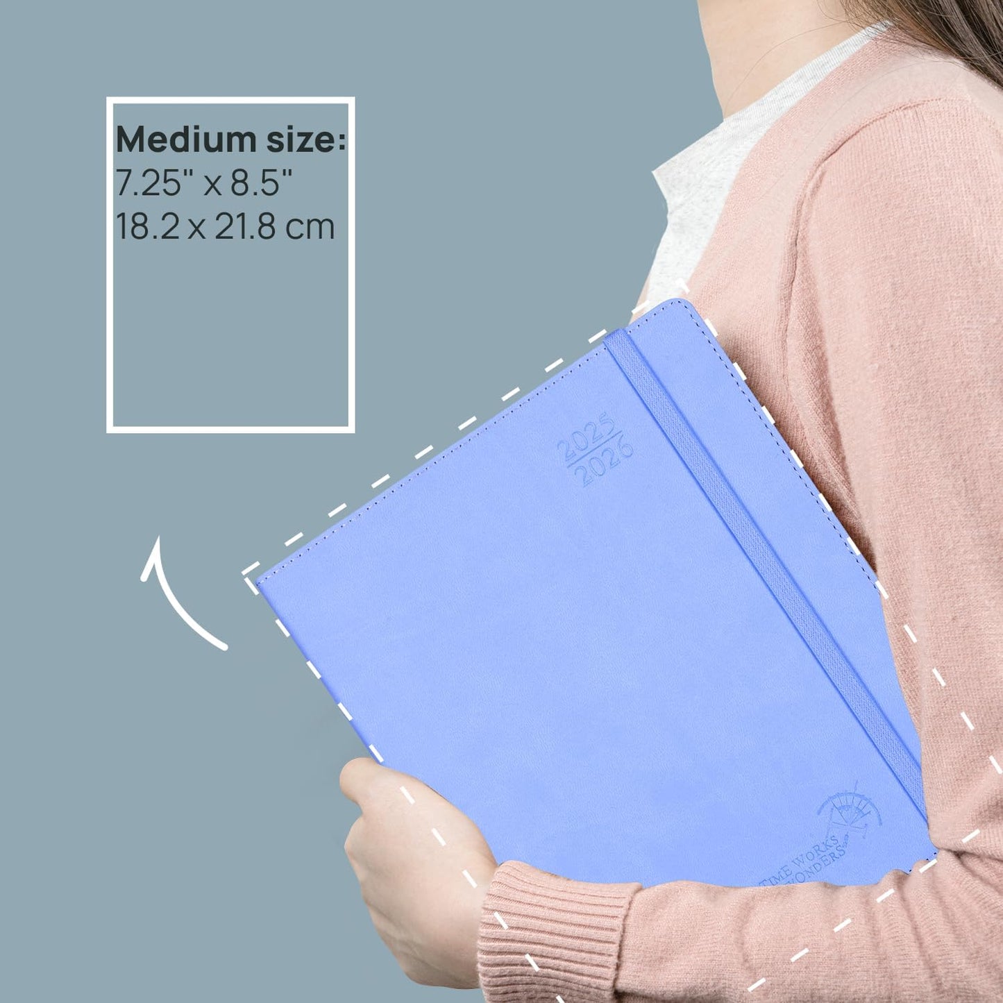 POPRUN Weekly Planner 2025-2026, 7.25'' x 8.5'', 15-Minute Hourly Appointment Book (July 2025-June 2026) with PU Leather Softcover, Monthly Tabs, Inner Pocket - Forest Green