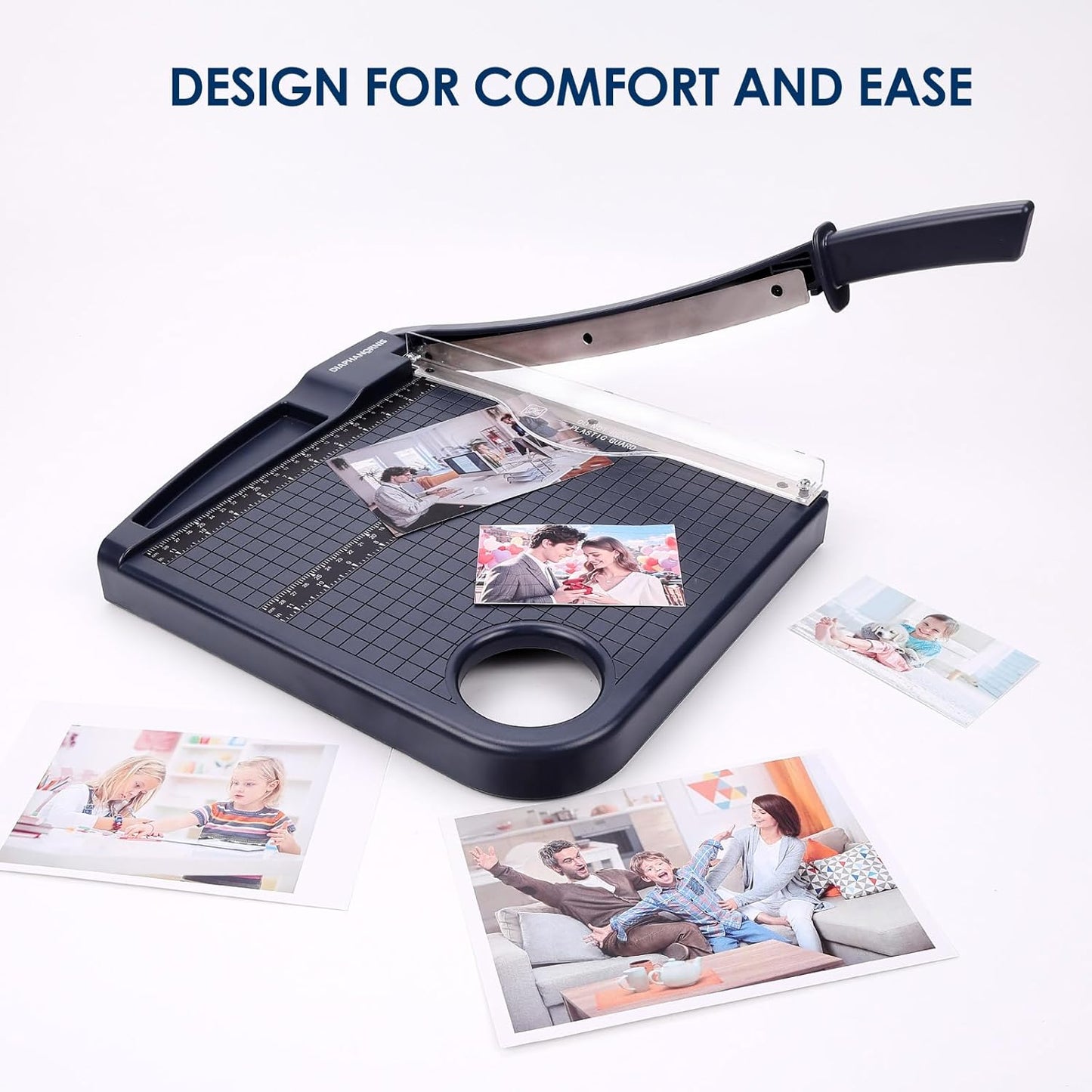 Paper Cutter,Paper Trimmer12" Cutting Length Heavy Duty Guillotine Paper Slicer with Safety Guard and Blade Lock,12 Sheets Capacity,Ideal for Offices,Homes,Printing Shops,Photo Studios (13079GREY)