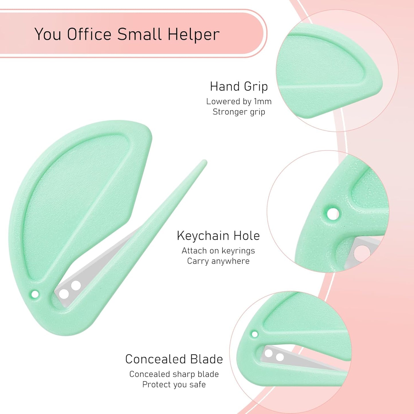 6 Pack Macarons Envelope Opener - Letter Opener Envelope Slitter with Safety Concealed Sharp Blade for Women,Men,Office Worker,Graduate Students.Mail Opener for Home,Office,Postal