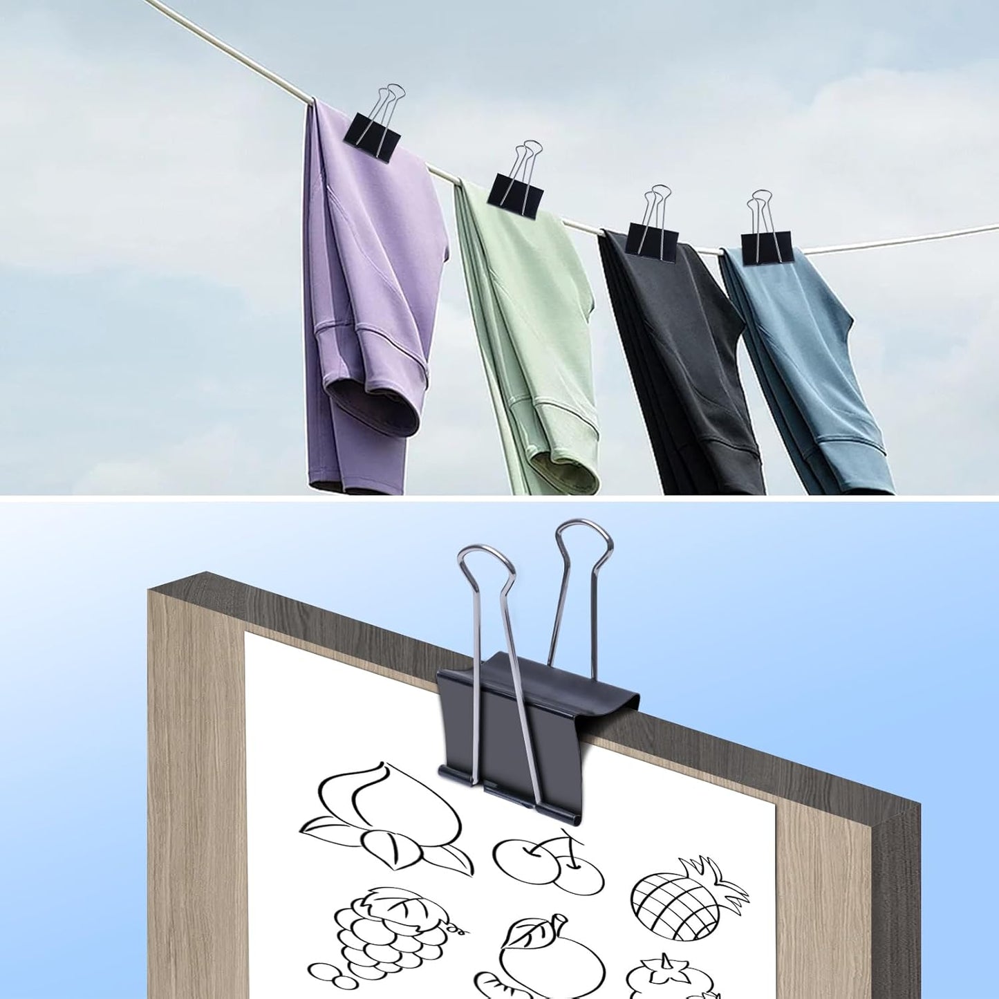 Ufmarine Jumbo Binder Clips 3 inch (18 Pcs), Extra Large Binder Clips Giant for Office Supplies