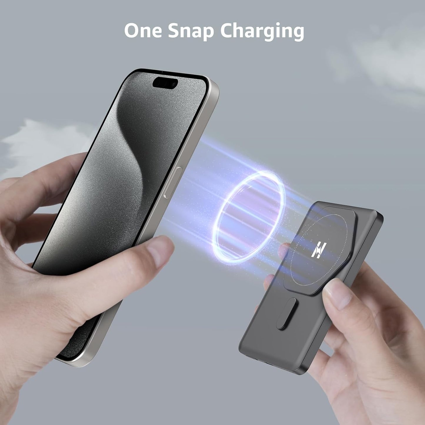 Magnetic Slim Portable Charger, 5000mAh Wireless Power Bank, S05 PD 22.5W Fast Charging USB C Battery Pack Compatible with iPhone 16/15 Series/14/13/12 Series