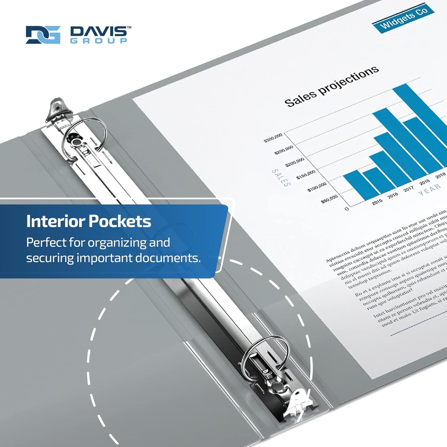 Easyview Premium 3-Ring Binders with Clear-View Covers and Round Rings, Binders for School or Office, 1.5 Inch, Pack of 6, Gray