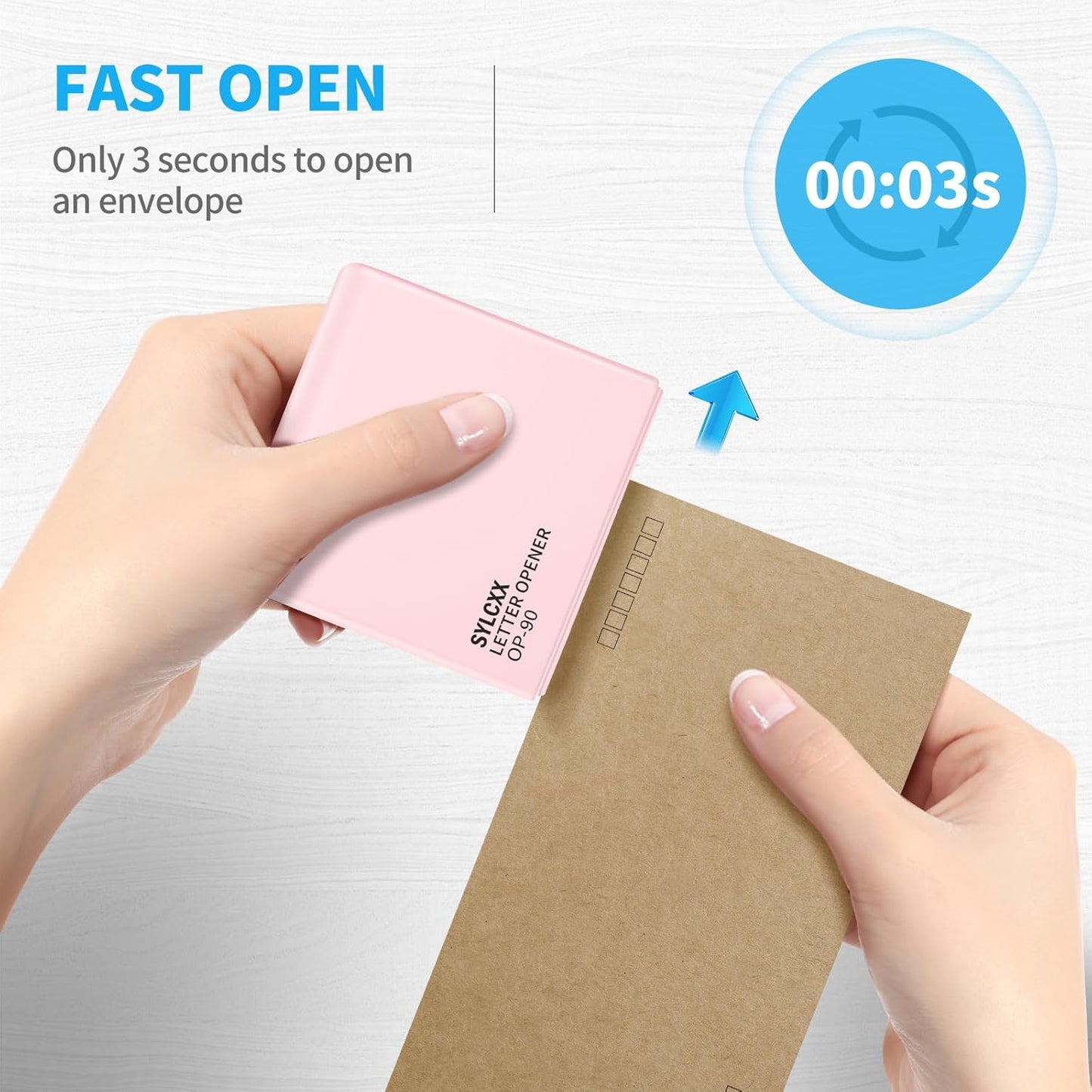 Battery Operated Electric Letter Opener - Letter Openers Envelope Slitter, Envelope Opener, Mail Opener, Universal Envelope Efficient Letter Opener Tool for Office, Home (Pink)