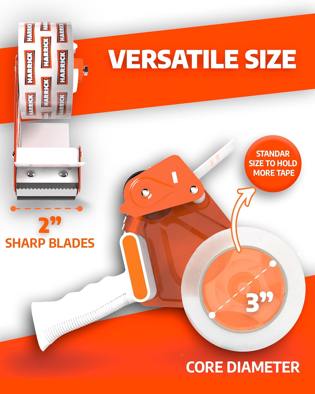 Clear Packing Tape 1.88 inch - Metal Package Tape for Home & Office - Strong & Durable Shipping Packaging Tape - Clear Packaging Tape Dispenser Heavy Duty - 2 Roll / 1 Tape Gun / 109 Yards