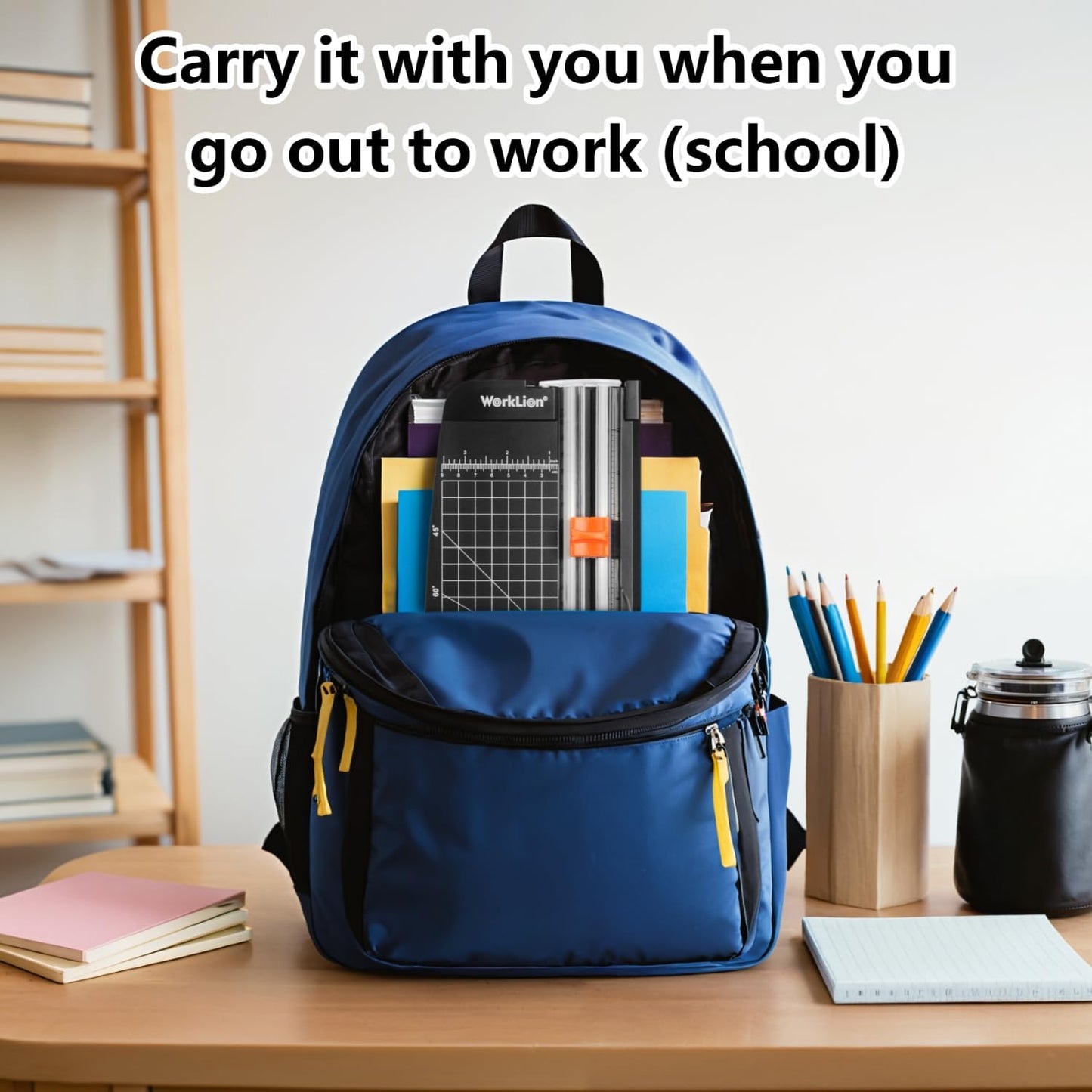 WORKLION Small Paper Trimmer, Portable Paper Cutter for Label, Origami, Card, Photo, Coupon, Scrapbook, Cardstock, Laminated Paper, and Craft Project