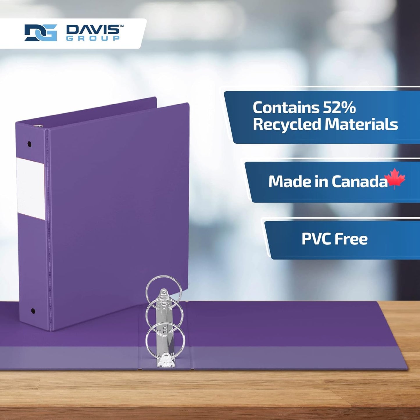 Premium Economy 6-Pack 3-Ring Binders for School or Office, Round-Ring Binders, 2 Inch, Purple