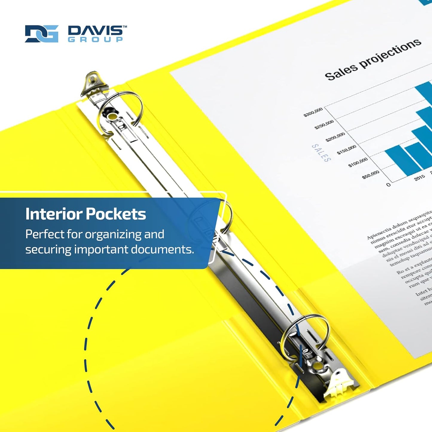 Premium Economy 6-Pack 3-Ring Binders for School or Office, Round-Ring Binders, 2 Inch, Yellow