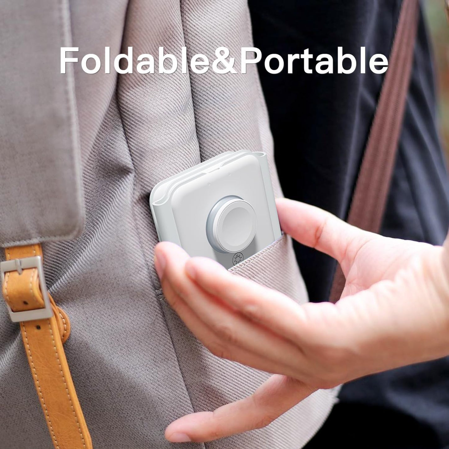 ESSAGER 3 in 1 Foldable Wireless Charger for iPhone 16/15/14/13/12/11 Series, Magnetic Wireless Charging Station, Travel Wireless Fast Charging Pad for Airpods 4/3/2/Pro, iWatch (3 in 1, White)