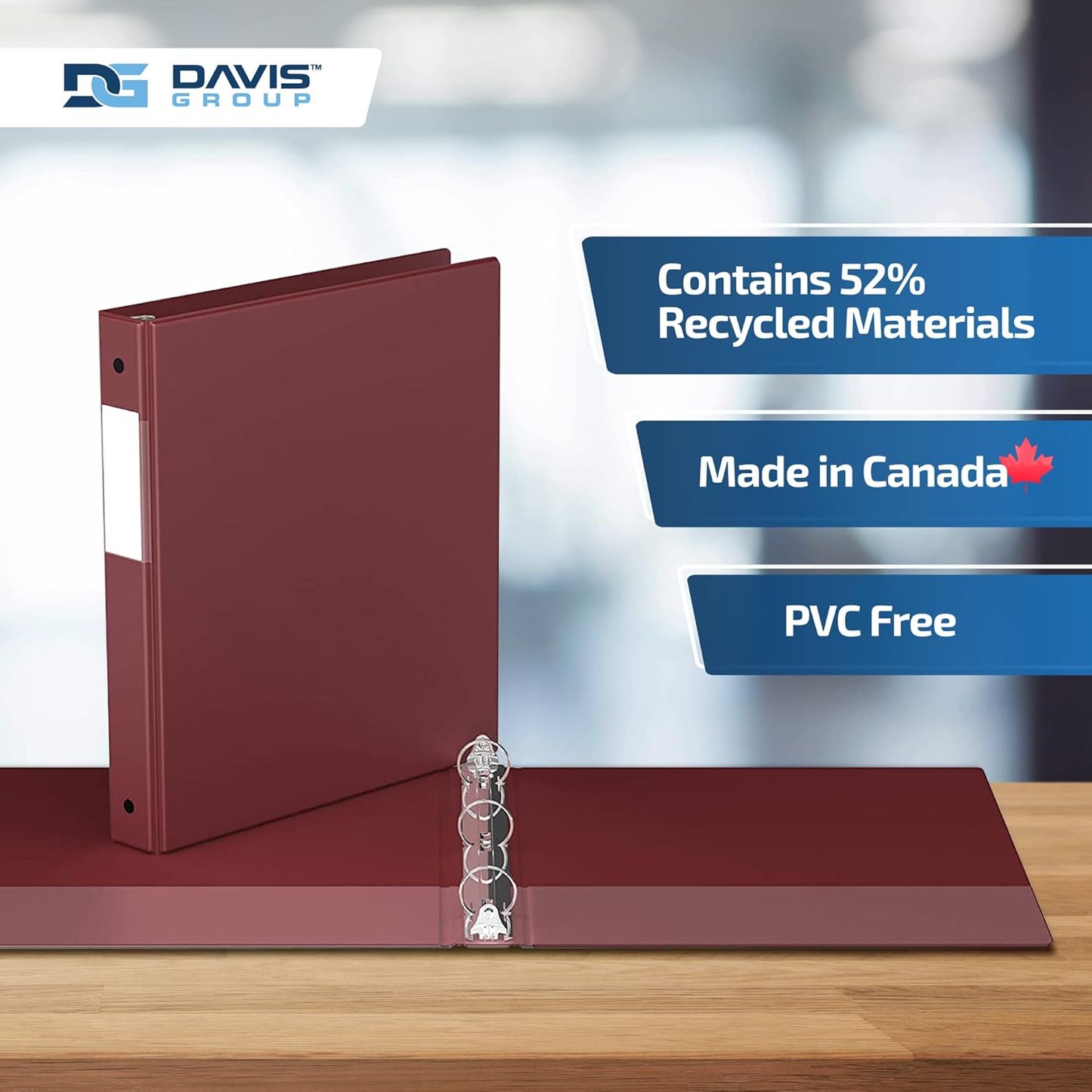 Premium Economy 6-Pack 3-Ring Binders for School or Office, Round-Ring Binders, 1 Inch, Burgundy