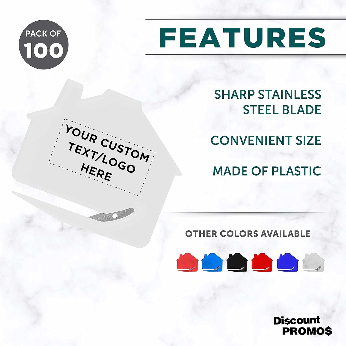 Custom House Letter Openers Set of 100, Personalized Bulk Pack - Perfect for Home or Office - White