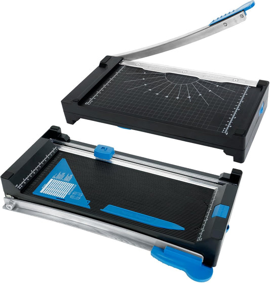 2-in-1 Paper Cutter Set – Guillotine & Rotary Paper Trimmer with Precision Grid, Safety Guard & Sharp Blade – Ideal for A4 Documents, Photos, Office & Craft Use