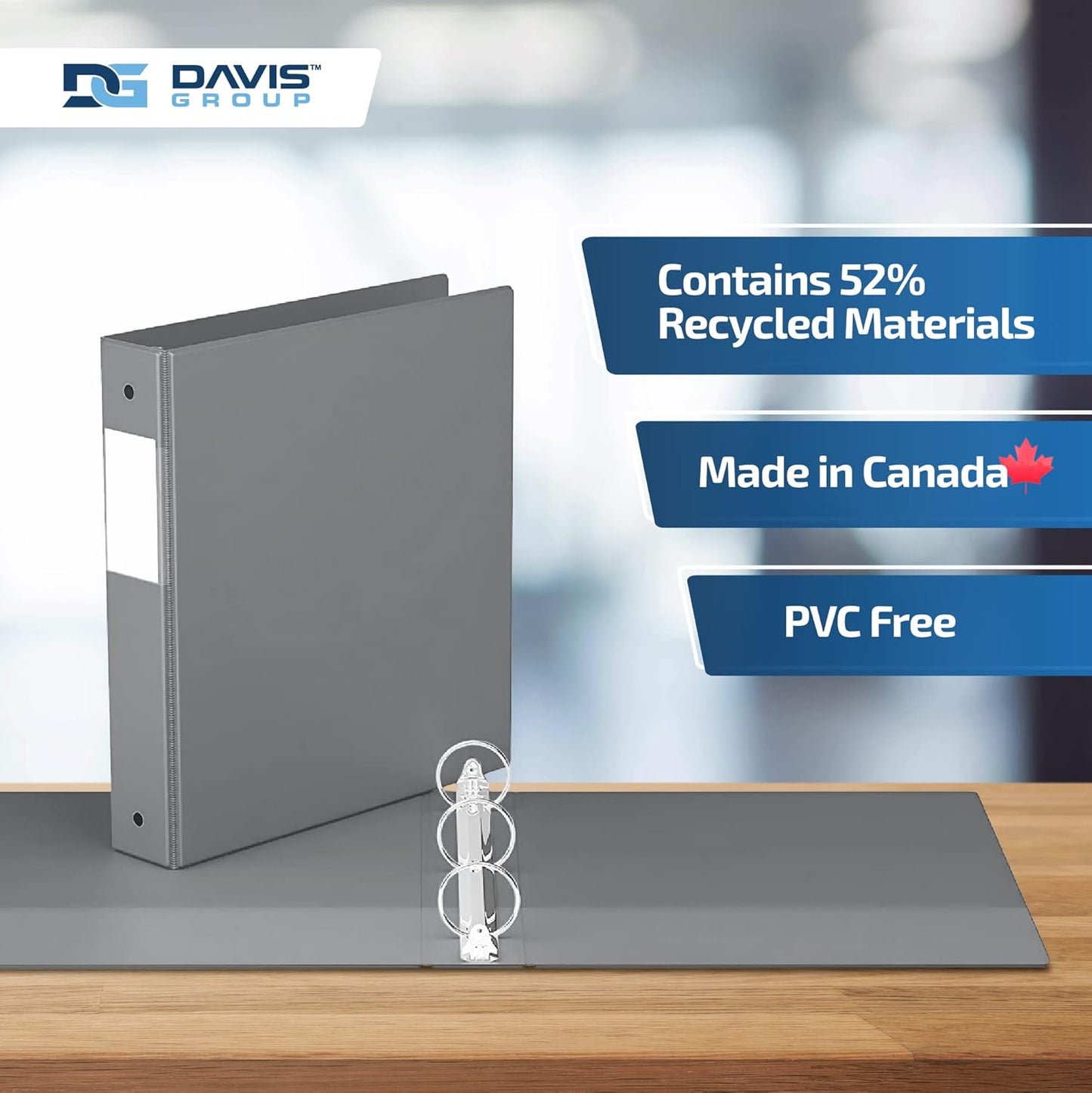 Premium Economy 6-Pack 3-Ring Binders for School or Office, Round-Ring Binders, 1.5 Inch, Gray