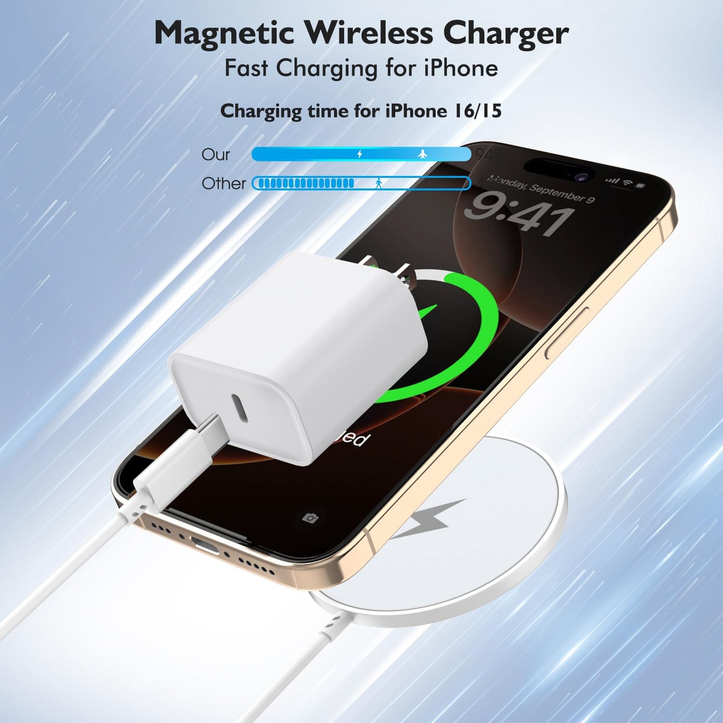 [Apple MFi Certified] iPhone 17 Magnetic Charger,6FT USB C i Phone 17 Wireless Charging Pad & Fast PD USB C Charging Block,Fast iPhone Mag-Safe Charger for iPhone 17/16 Pro/Pro Max/15/14/13/12 Series