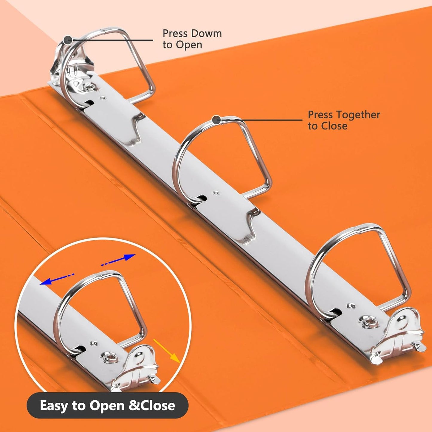 ViVin Sturdy 1.5 Inch 3 Ring Binder with Pockets, Slant-D Ring, PVC-Free, Customizable Clear View Binder,Holds 350 Sheets of 8.5" x 11" Paper, 6 Pack (Assorted)