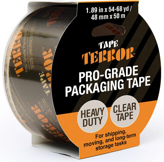Professional-Grade Clear Packing Tape (1 Roll) - Heavy Duty Tape for Packing, Moving Boxes, Shipping, Mailing, Storage, and More - Packaging & Shipping Supplies (48mm x 50m per Roll)