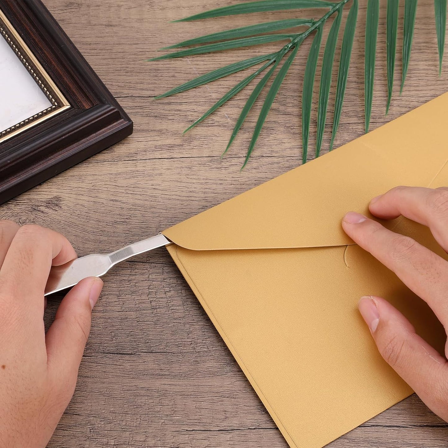 4pcs Letter Opener Envelope Slitter, Stainless Steel Mail Opener Tool Envelope Wrapping Paper Cutter for Home Office School Opening Mail Gift Wrap (Silver)