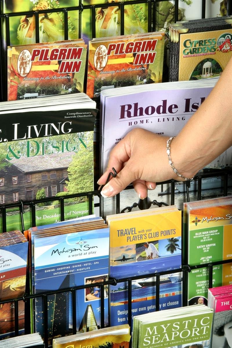 12 or 24-Pocket Literature Rack Brochure Holder Stand for Floor - Black Melamine with Wire Pockets